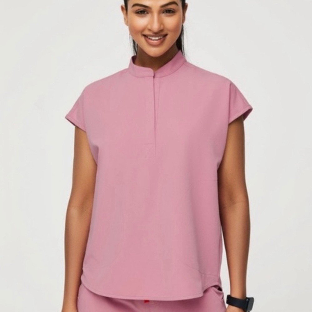 2 Pink Fig Scrub Top